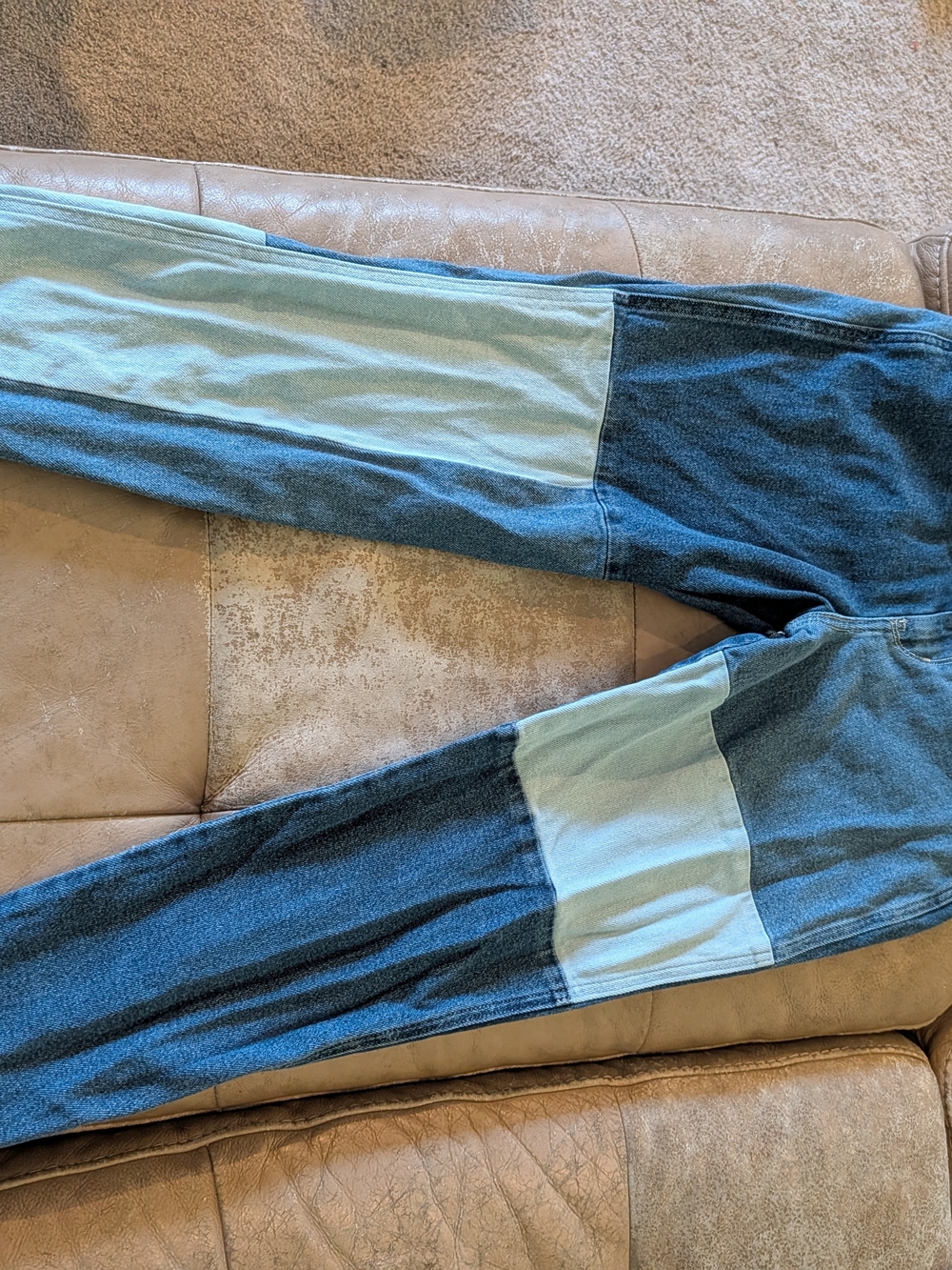 Hollister Two-Tone Blue Patch Skinny Jeans
